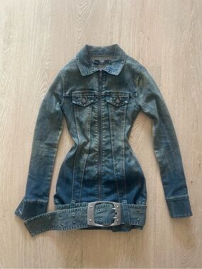Jaded London Steel City Belted Denim Mini Dress